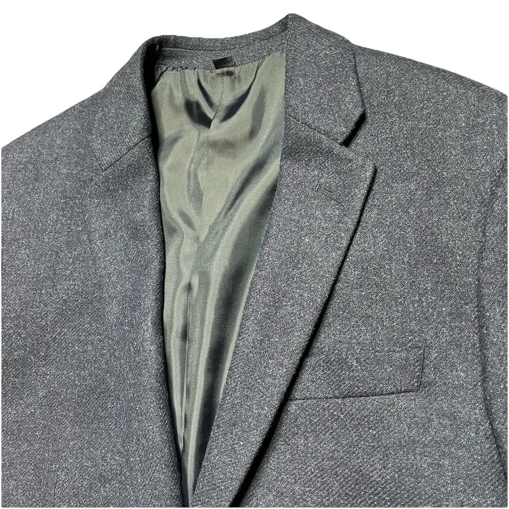 J.Crew Thompson Blazer 38 R Navy Blue Wool Blend Two Button Sport Coat Blazer